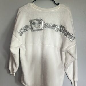 Walt Disney World spirit jersey Fuzzy white soft top Brand new with tag. Size XS